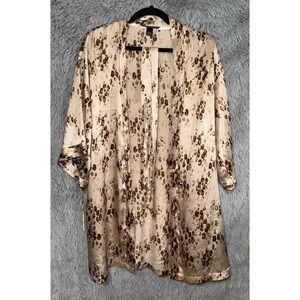 VICTORIAS SECRET Animal Print Satin Kimono Robe M L